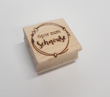 Holzstempel öpis zum schnouse mit Rahmen (klein)